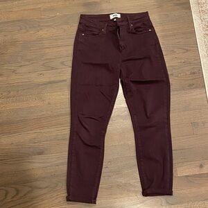 PAIGE Women's Dark Purple Skinny Jeans